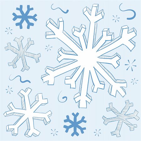 Winter Snowflake illustration in doodle style. Seasonal theme for cold weather and festive winter holidays. Snow or snowstorm decoration. EPS8 Vector. Stock Photo - Budget Royalty-Free & Subscription, Code: 400-05741627