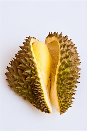 durião - Close up of peeled durian isolated on white background. Foto de stock - Royalty-Free Super Valor e Assinatura, Número: 400-05741660