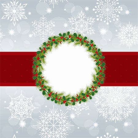 Christmas greeting card with snowflakes and star on silver background Stock Photo - Budget Royalty-Free & Subscription, Code: 400-05741722