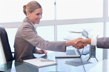 simsearch:400-05034438,k - Young businesswoman receiving a customer in her office Stock Photo - Budget Royalty-Free & Subscription, Code: 400-05741980