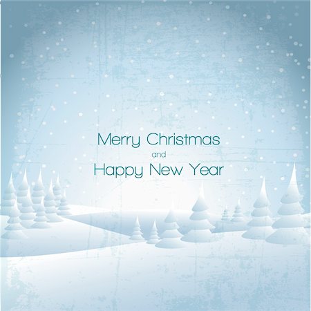 snowflakes on window - Winter card with snowy landscape and white snowflakes Stock Photo - Budget Royalty-Free & Subscription, Code: 400-05742062