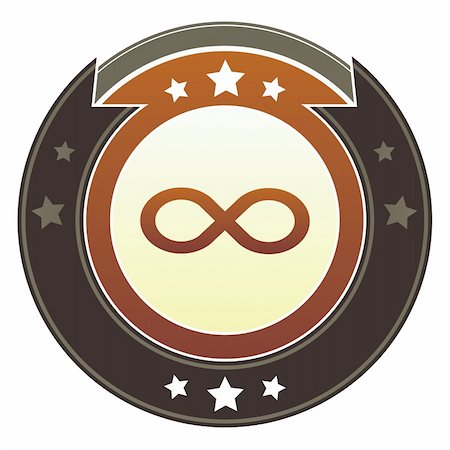 simsearch:400-05742534,k - Infinity or math symbol icon on round red and brown imperial vector button with star accents Stock Photo - Budget Royalty-Free & Subscription, Code: 400-05742337