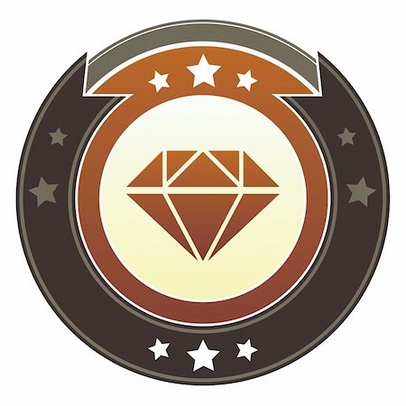 simsearch:400-06697957,k - Diamond, jewelry, or anniversary icon on round red and brown imperial vector button with star accents Stock Photo - Budget Royalty-Free & Subscription, Code: 400-05742333