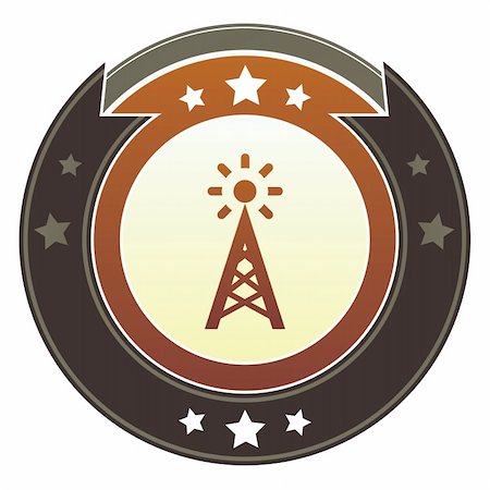 simsearch:400-06697957,k - Communication, cellphone, or access point icon on round red and brown imperial vector button with star accents Stock Photo - Budget Royalty-Free & Subscription, Code: 400-05742346