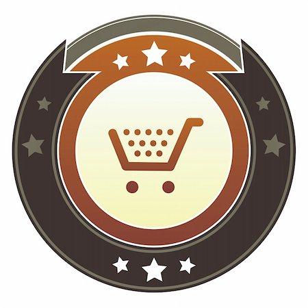 simsearch:400-04635024,k - Shopping cart or checkout icon on round red and brown imperial vector button with star accents Photographie de stock - Aubaine LD & Abonnement, Code: 400-05742354