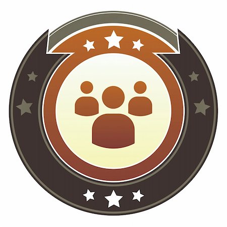 simsearch:400-06697957,k - Group, social, or community icon on round red and brown imperial vector button with star accents Stock Photo - Budget Royalty-Free & Subscription, Code: 400-05742356