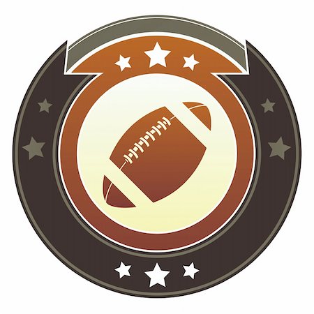 simsearch:400-06697957,k - Football icon on round red and brown imperial vector button with star accents Stock Photo - Budget Royalty-Free & Subscription, Code: 400-05742359