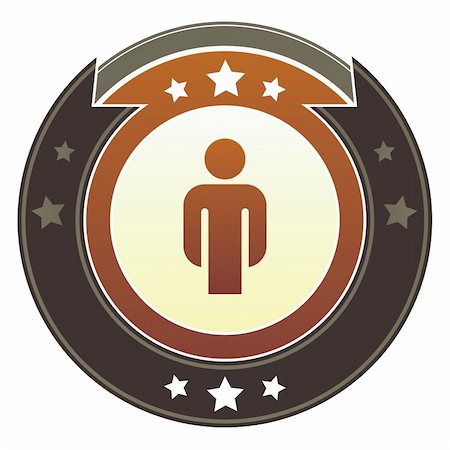 simsearch:400-06697957,k - Male icon on round red and brown imperial vector button with star accents Stock Photo - Budget Royalty-Free & Subscription, Code: 400-05742352