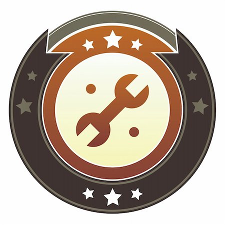 simsearch:400-05742337,k - Wrench, settings, or repair icon on round red and brown imperial vector button with star accents Stock Photo - Budget Royalty-Free & Subscription, Code: 400-05742367