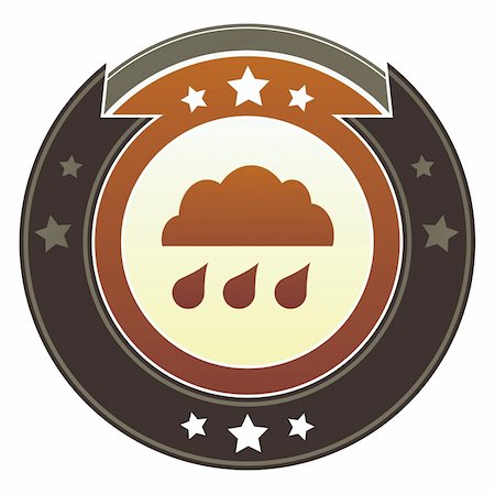 simsearch:400-06697957,k - Rain cloud, storm, or trouble icon on round red and brown imperial vector button with star accents Stock Photo - Budget Royalty-Free & Subscription, Code: 400-05742374