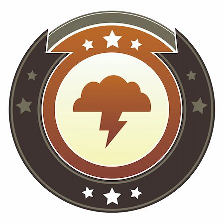 simsearch:400-04635024,k - Storm cloud, trouble, or weather icon on round red and brown imperial vector button with star accents Photographie de stock - Aubaine LD & Abonnement, Code: 400-05742373