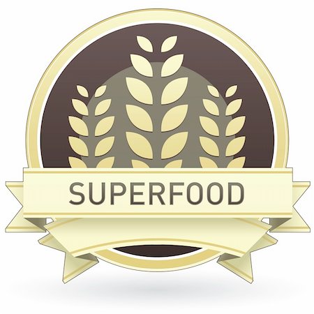 Superfood food label, badge or seal with brown and tan color and wheat or grain emblem in vector style Photographie de stock - Aubaine LD & Abonnement, Code: 400-05742382