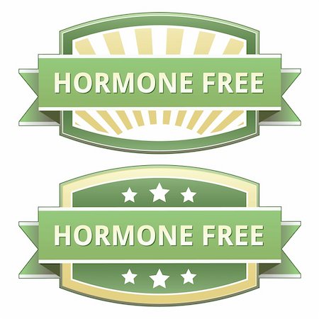 Hormone free food label, badge or seal with green and yellow color in vector Stock Photo - Budget Royalty-Free & Subscription, Code: 400-05742383