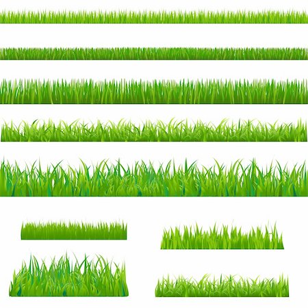 simple grass pattern - Big Green Grass, Isolated On White Background, Vector Illustration Stock Photo - Budget Royalty-Free & Subscription, Code: 400-05742429