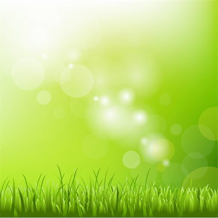 Green Background With Blur And Grass, Vector Illustration Photographie de stock - Aubaine LD & Abonnement, Code: 400-05742469