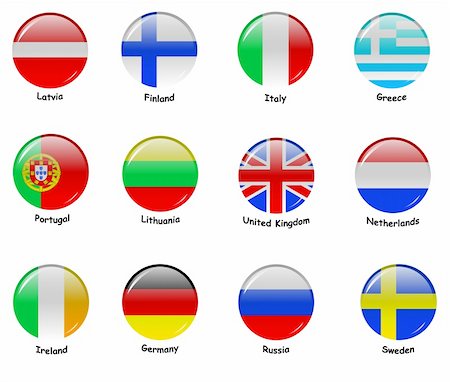 Vector icons with flages of european countries (part 1) Stock Photo - Budget Royalty-Free & Subscription, Code: 400-05742462