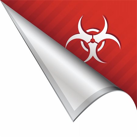 simsearch:400-05742534,k - Biohazard warning icon on vector peeled corner tab suitable for use in print, on websites, or in advertising materials. Stock Photo - Budget Royalty-Free & Subscription, Code: 400-05742506