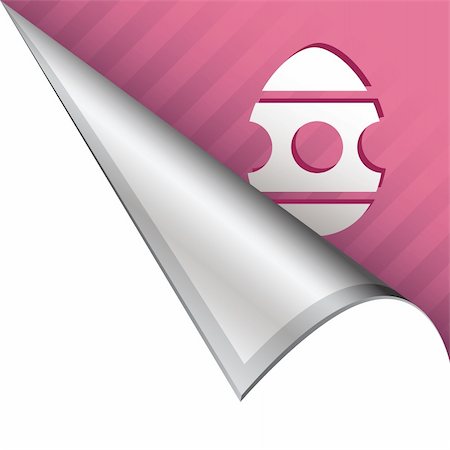 simsearch:400-05742497,k - Easter egg icon on vector peeled corner tab suitable for use in print, on websites, or in advertising materials. Foto de stock - Royalty-Free Super Valor e Assinatura, Número: 400-05742517