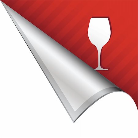simsearch:400-05742513,k - Wine glass icon on vector peeled corner tab suitable for use in print, on websites, or in advertising materials. Stock Photo - Budget Royalty-Free & Subscription, Code: 400-05742526