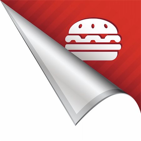 simsearch:400-05742497,k - Hamburger icon on vector peeled corner tab suitable for use in print, on websites, or in advertising materials. Foto de stock - Royalty-Free Super Valor e Assinatura, Número: 400-05742523
