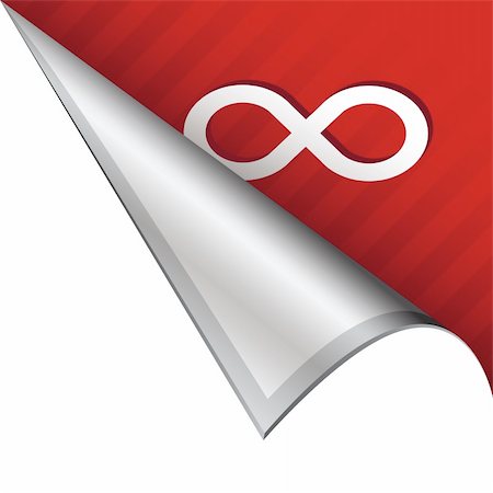 simsearch:400-08405154,k - Infinity math symbol icon on vector peeled corner tab suitable for use in print, on websites, or in advertising materials. Stock Photo - Budget Royalty-Free & Subscription, Code: 400-05742534