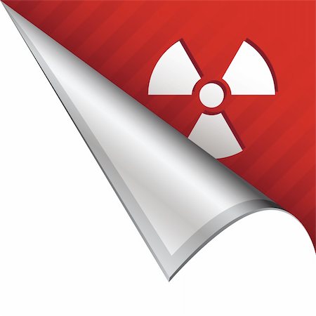 Radiation hazard icon on vector peeled corner tab suitable for use in print, on websites, or in advertising materials. Fotografie stock - Microstock e Abbonamento, Codice: 400-05742550