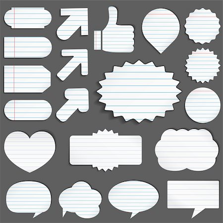 remember icon - Vector set of paper objects Stock Photo - Budget Royalty-Free & Subscription, Code: 400-05742573