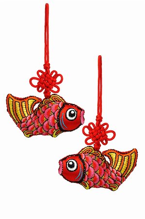 Chinese New Year prosperity fish ornaments on white background Stock Photo - Budget Royalty-Free & Subscription, Code: 400-05742667