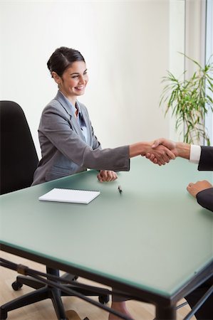 simsearch:400-05034438,k - Portrait of a manager shaking the hand of a customer in her office Stock Photo - Budget Royalty-Free & Subscription, Code: 400-05742783