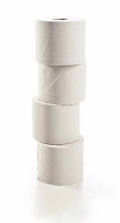 Rolls of toilet paper arranged on white background Fotografie stock - Microstock e Abbonamento, Codice: 400-05742840