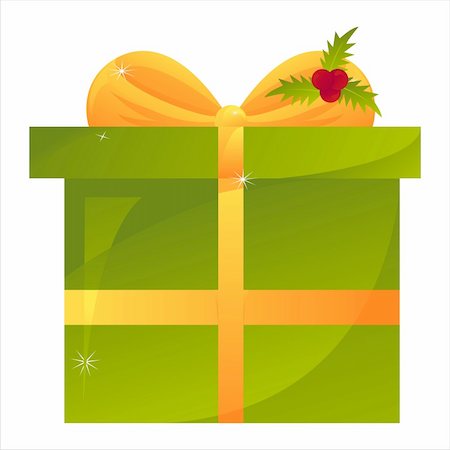 simsearch:400-05725983,k - green christmas present isolated on white Foto de stock - Royalty-Free Super Valor e Assinatura, Número: 400-05742892