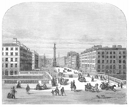 sackville - Sackville street seen from Carlisle house, Dublin, Ireland. Engraving by unknown artist from Harper's Monthly magazine, august 1873. Stock Photo - Budget Royalty-Free & Subscription, Code: 400-05742980