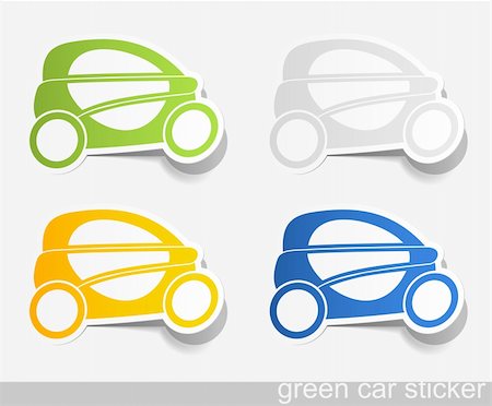 renewable energy graphic symbols - eco car, realistic design elements Stock Photo - Budget Royalty-Free & Subscription, Code: 400-05743144