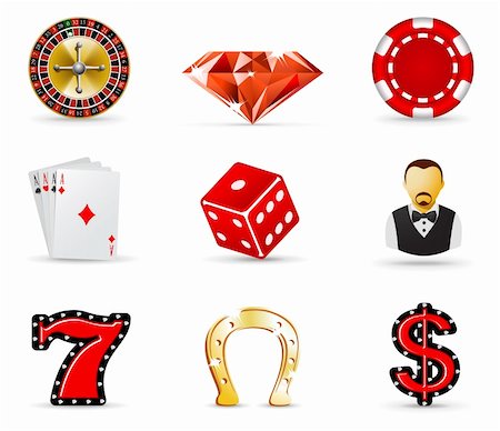 simsearch:400-08498172,k - Gambling and casino icons Foto de stock - Royalty-Free Super Valor e Assinatura, Número: 400-05743185