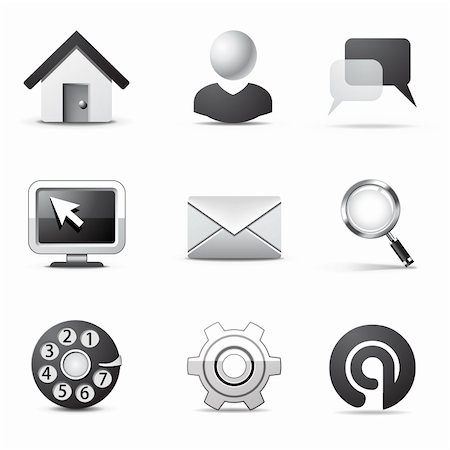 popcic (artist) - Internet icons | B&W series Stockbilder - Microstock & Abonnement, Bildnummer: 400-05743195