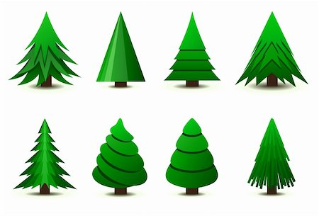 popcic (artist) - Christmas trees Stockbilder - Microstock & Abonnement, Bildnummer: 400-05743190