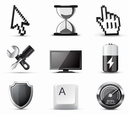 Computer  icons | B&W series Stock Photo - Budget Royalty-Free & Subscription, Code: 400-05743192