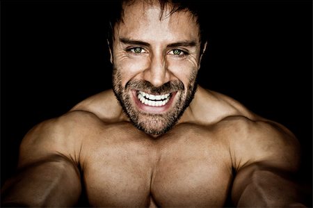 shoulder weight lifts - An image of an angry muscular sports man Stock Photo - Budget Royalty-Free & Subscription, Code: 400-05743223