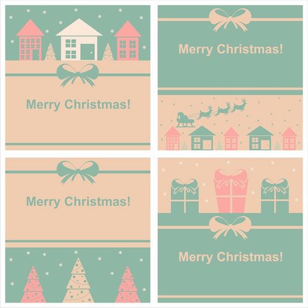 simsearch:400-05743697,k - set of 4 cute christmas cards Stock Photo - Budget Royalty-Free & Subscription, Code: 400-05743235