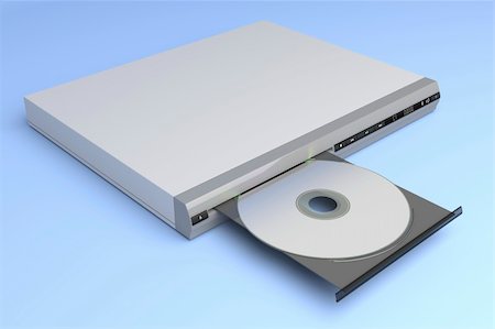 dvd - CD player with open tray on blue background Stock Photo - Budget Royalty-Free & Subscription, Code: 400-05743353