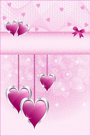 Pink love hearts symbolizing valentines day, mothers day or wedding anniversary. Copy space for text. Photographie de stock - Aubaine LD & Abonnement, Code: 400-05743399