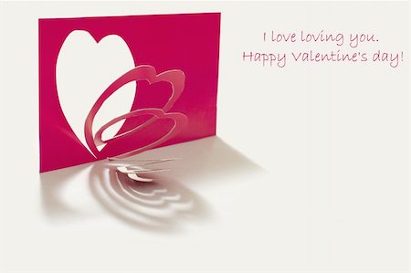friendship symbols drawing photos - Heart cut out from red paper. Handmade card for Valentine's day. Stock Photo - Budget Royalty-Free & Subscription, Code: 400-05743432