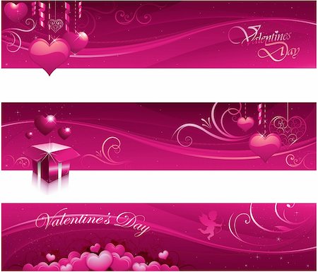 Pink valentine's day greeting card design banners Stock Photo - Budget Royalty-Free & Subscription, Code: 400-05754164