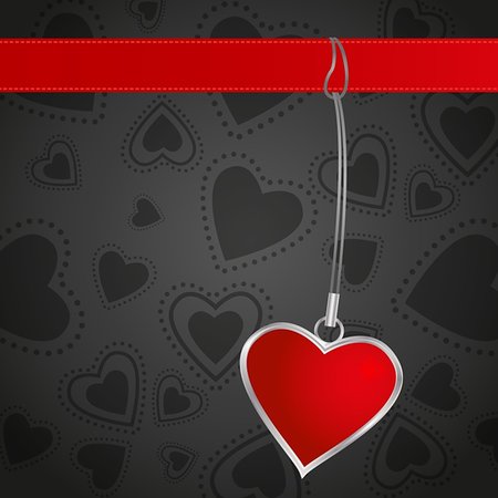 Valentine hearts on a black background Stock Photo - Budget Royalty-Free & Subscription, Code: 400-05754162