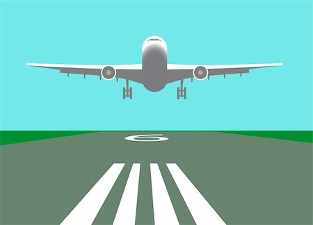 Landing airplane illustration. Stockbilder - Microstock & Abonnement, Bildnummer: 400-05754163