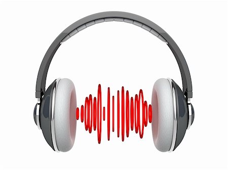 equalizer - Gray headphones with sound waves isolated on white Stockbilder - Microstock & Abonnement, Bildnummer: 400-05754238