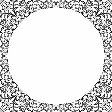 damask vector - Vintage floral frame. Decorative pattern. Vector illustration. Stock Photo - Budget Royalty-Free & Subscription, Code: 400-05754253
