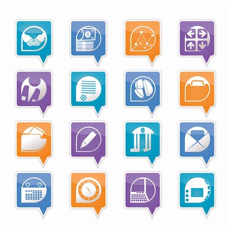 Business and office icons - vector icon set Stock Photo - Budget Royalty-Free & Subscription, Code: 400-05754490