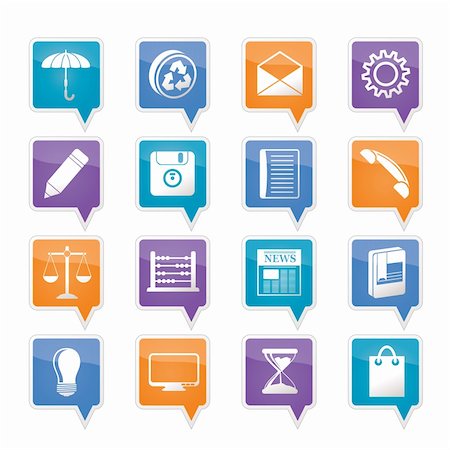 paper umbrella - Business and Office internet Icons - Vector icon Set Stock Photo - Budget Royalty-Free & Subscription, Code: 400-05754868