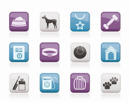 dog accessory and symbols icons - vector icon set Stock Photo - Budget Royalty-Free & Subscription, Code: 400-05755116